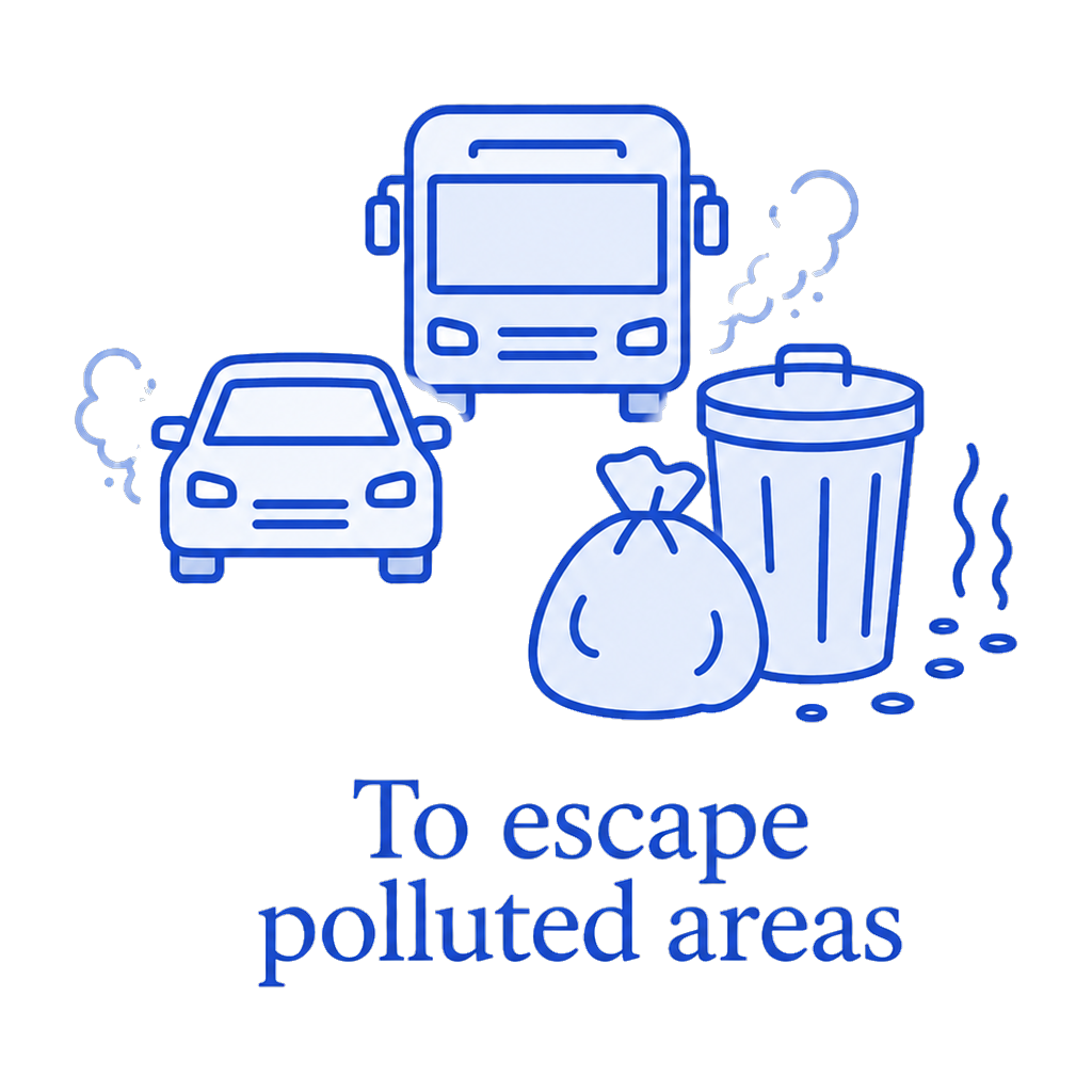 To escape polluted areas