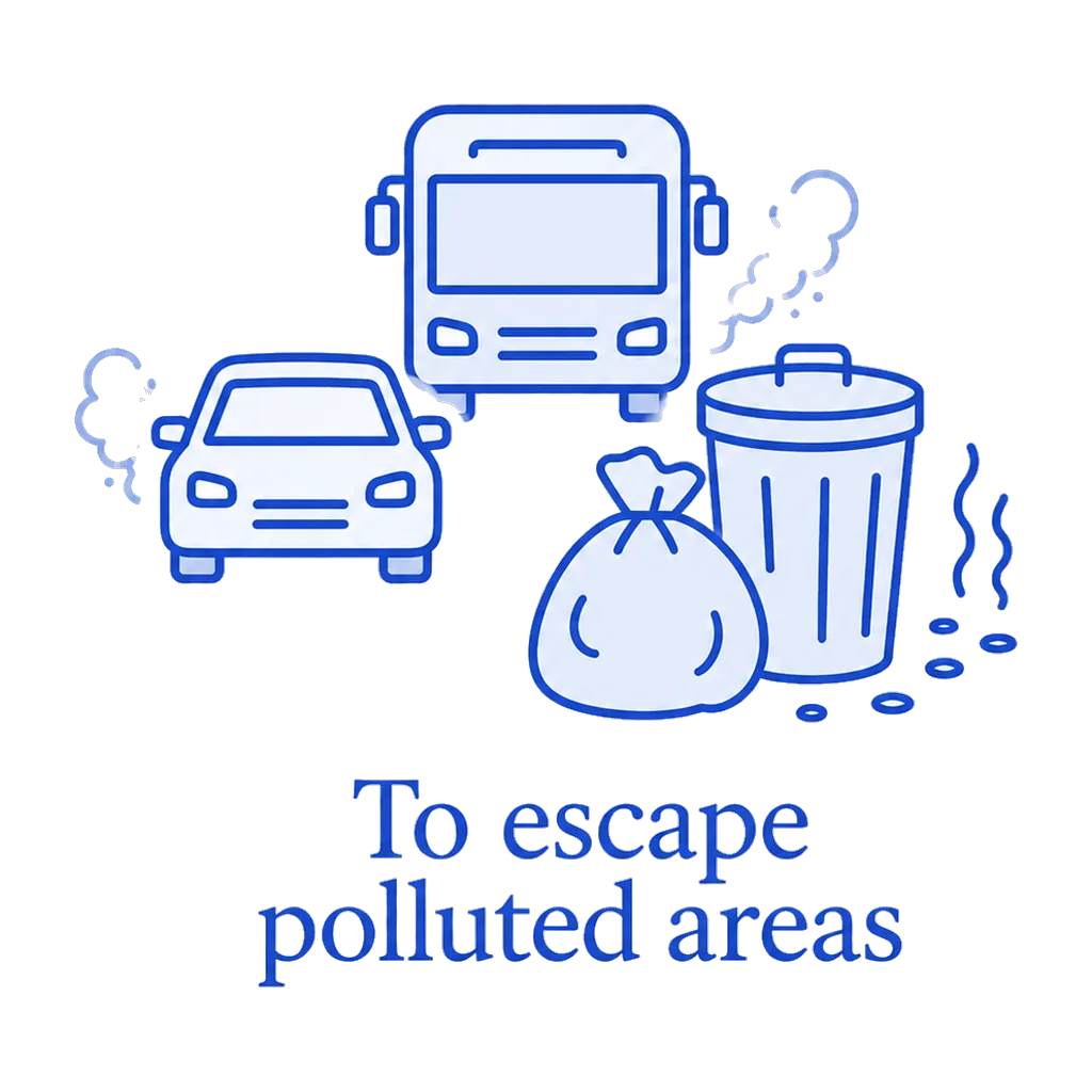 To escape polluted areas